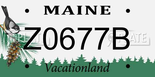 Z0677B Maine License Plate