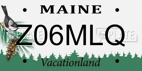 Z06MLQ Maine License Plate