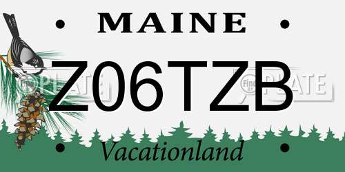 Z06TZB Maine License Plate