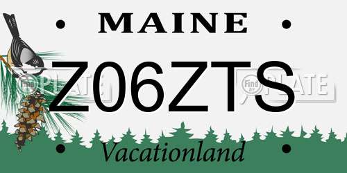 Z06ZTS Maine License Plate
