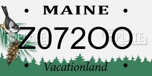 Z072OO Maine License Plate