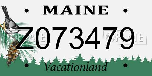 Z073479 Maine License Plate