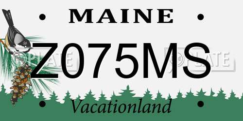 Z075MS Maine License Plate