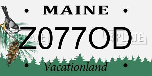 Z077OD Maine License Plate