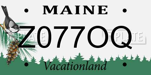 Z077OQ Maine License Plate