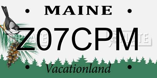 Z07CPM Maine License Plate
