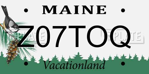 Z07TOQ Maine License Plate