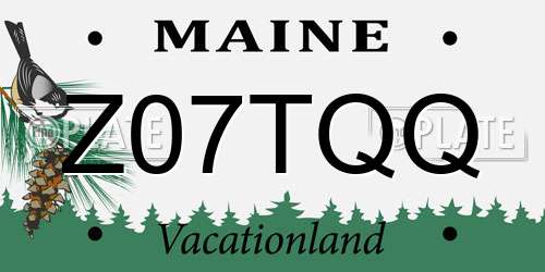 Z07TQQ Maine License Plate