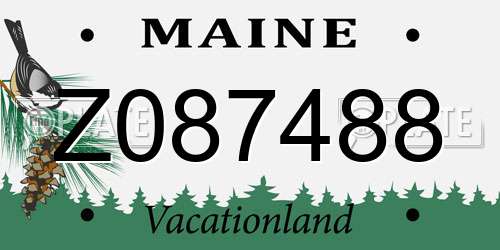 Z087488 Maine License Plate
