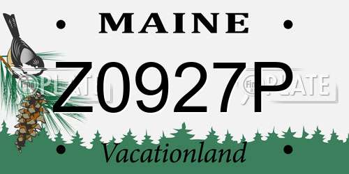 Z0927P Maine License Plate
