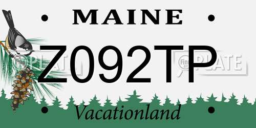 Z092TP Maine License Plate