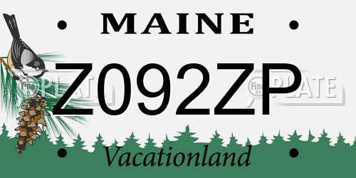 Z092ZP Maine License Plate