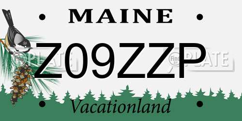 Z09ZZP Maine License Plate