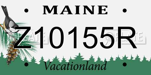 Z10155R Maine License Plate