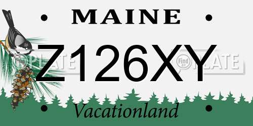 Z126XY Maine License Plate