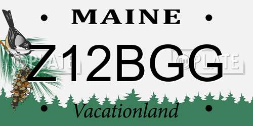 Z12BGG Maine License Plate