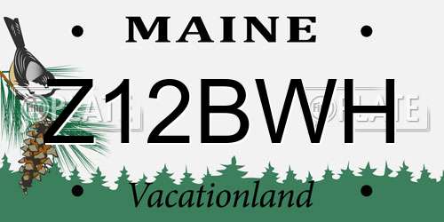 Z12BWH Maine License Plate
