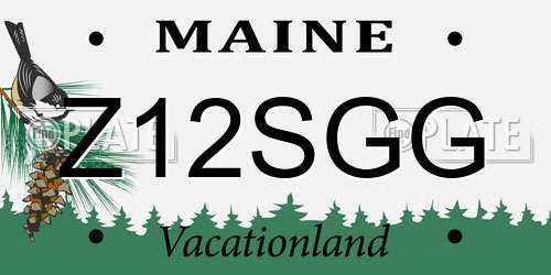 Z12SGG Maine License Plate