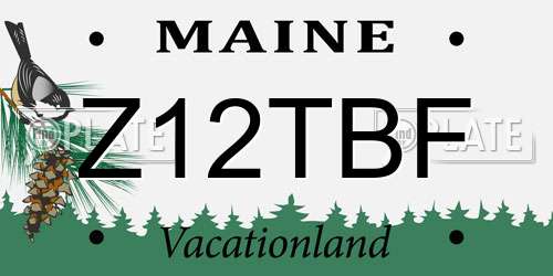 Z12TBF Maine License Plate