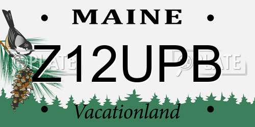 Z12UPB Maine License Plate