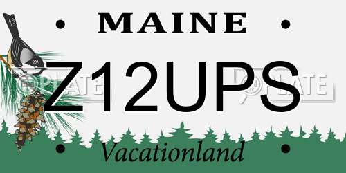 Z12UPS Maine License Plate