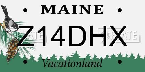 Z14DHX Maine License Plate