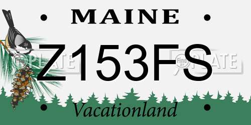 Z153FS Maine License Plate