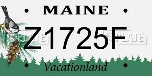 Z1725F Maine License Plate