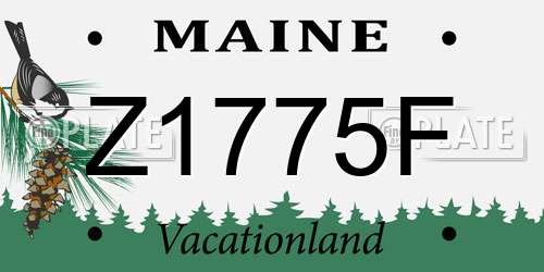 Z1775F Maine License Plate