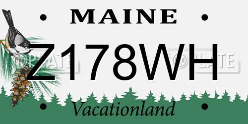 Z178WH Maine License Plate