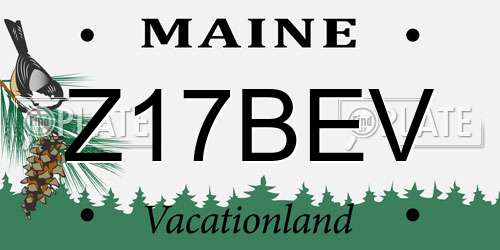Z17BEV Maine License Plate