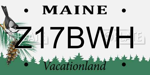 Z17BWH Maine License Plate