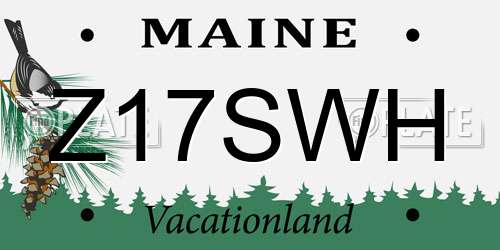 Z17SWH Maine License Plate