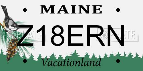 Z18ERN Maine License Plate