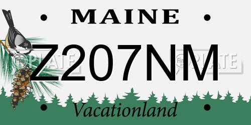 Z207NM Maine License Plate