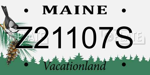 Z21107S Maine License Plate