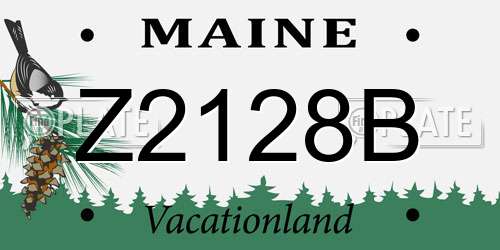 Z2128B Maine License Plate