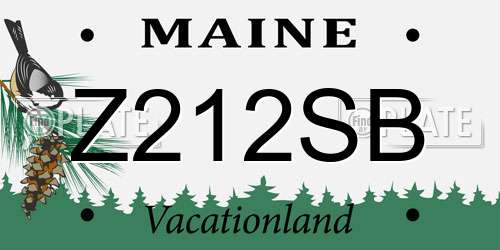 Z212SB Maine License Plate