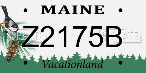 Z2175B Maine License Plate