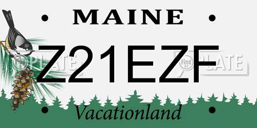 Z21EZF Maine License Plate