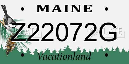 Z22072G Maine License Plate