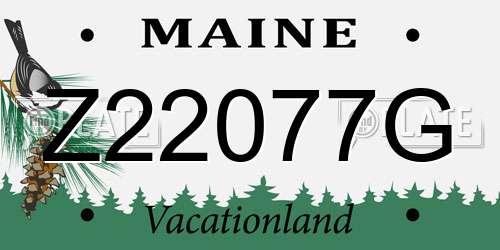 Z22077G Maine License Plate