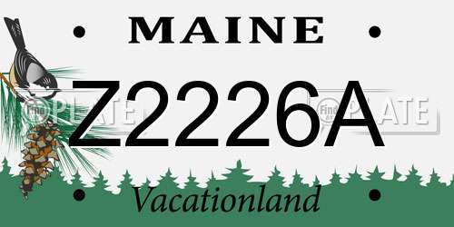 Z2226A Maine License Plate