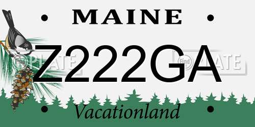 Z222GA Maine License Plate