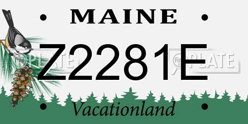 Z2281E Maine License Plate