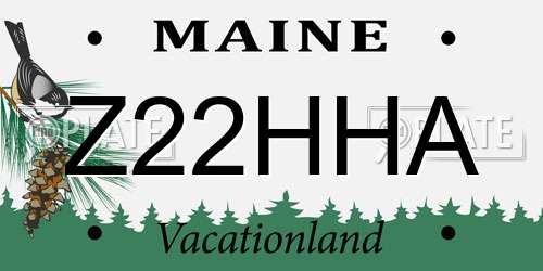 Z22HHA Maine License Plate