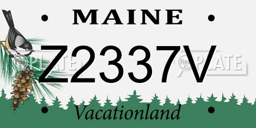 Z2337V Maine License Plate