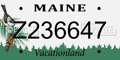 Z236647 Maine License Plate