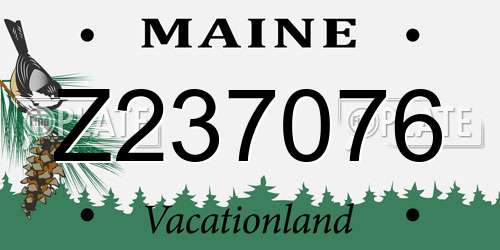 Z237076 Maine License Plate