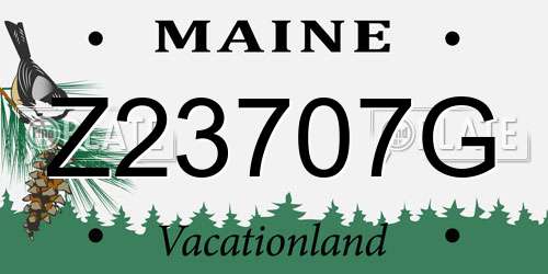Z23707G Maine License Plate
